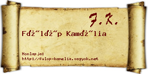 Fülöp Kamélia névjegykártya