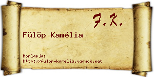 Fülöp Kamélia névjegykártya